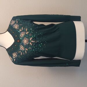 Marjan Beaded Green Holiday Sweater – Size  S